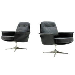 Pair of Leather Lounge Chairs by Horst Bruening, 1966, COR