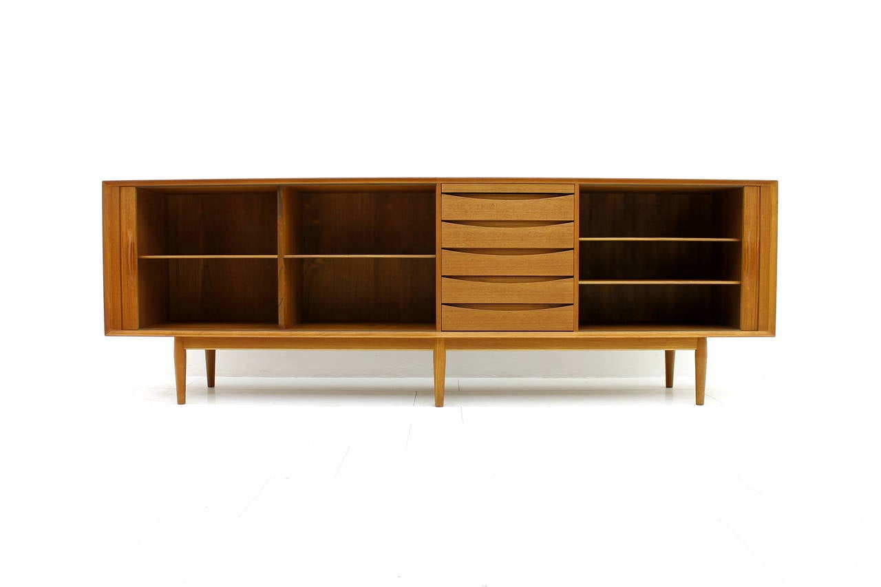 Scandinavian Modern Danish Teakwood Credenza or Sideboard by Arne Vodder, Denmark, 1960