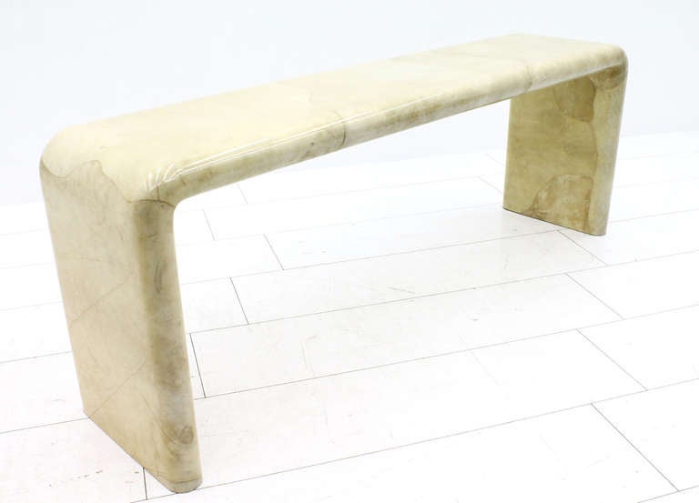 Mid-Century Modern Goatskin Console, Side Table by Karl Spinger, 1980s