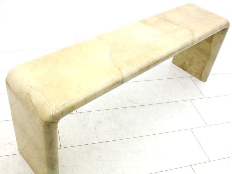 American Goatskin Console, Side Table by Karl Spinger, 1980s