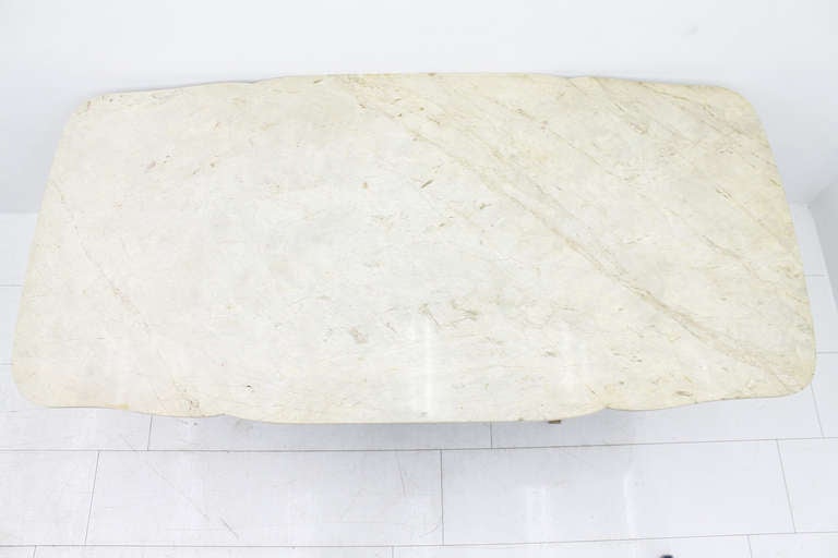 Brass Marble Dining Table, Italy 50`s
