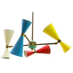 Chandelier By Stilnovo Italy Lamp Midcentury Modern 50's Pendant