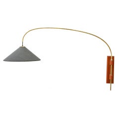 bow lamp midcentury modern Teak danish wall light