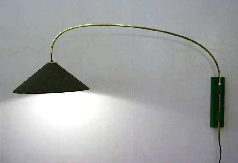 Danish bow lamp midcentury modern Teak danish wall light