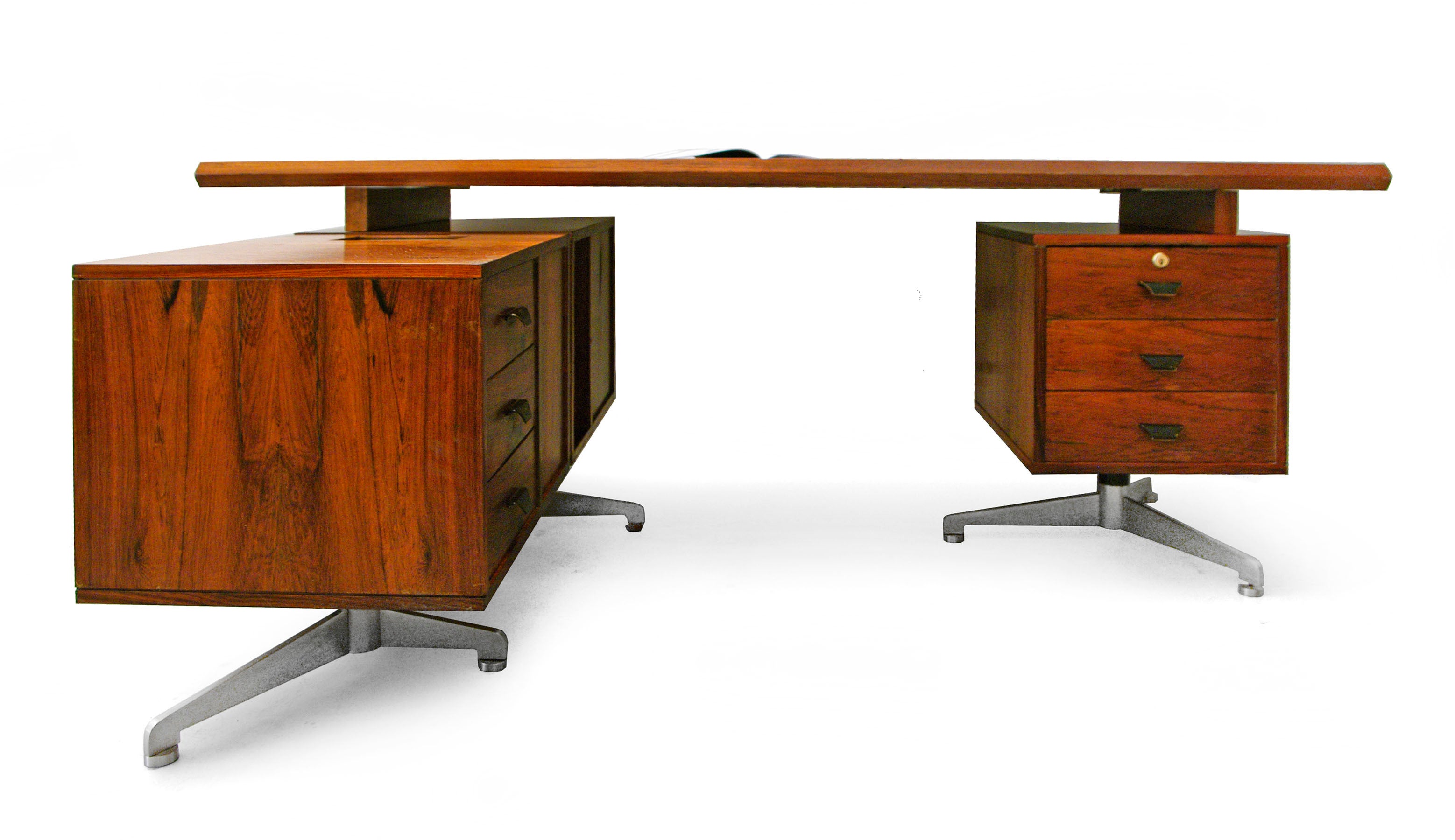 Desk Midcentury Modern Italian Design Rosewood 60s Tecno