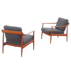 Wilhelm Knoll "Antimott" Easy Chair Set Mid-Century Modern Design Teak