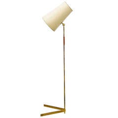 Vintage Mid Century Modern Brass Floor Lamp 1950s