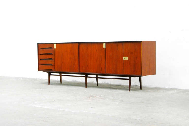 Sideboard by Edmoudo Palutari for Dassi Italy Teak credenza Mid Century Modern 1