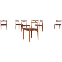 Set of Six Dining Chairs by Johannes Andersen, Teak Mid-Century Danish Modern