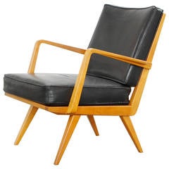 Leather and Teak Easy Chair by Walter Knoll Antimott, 1950s-1960s
