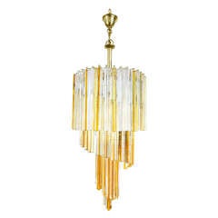 Chandelier by Venini Murano Glas Italy 50s Mid Century Modern Design Lamp