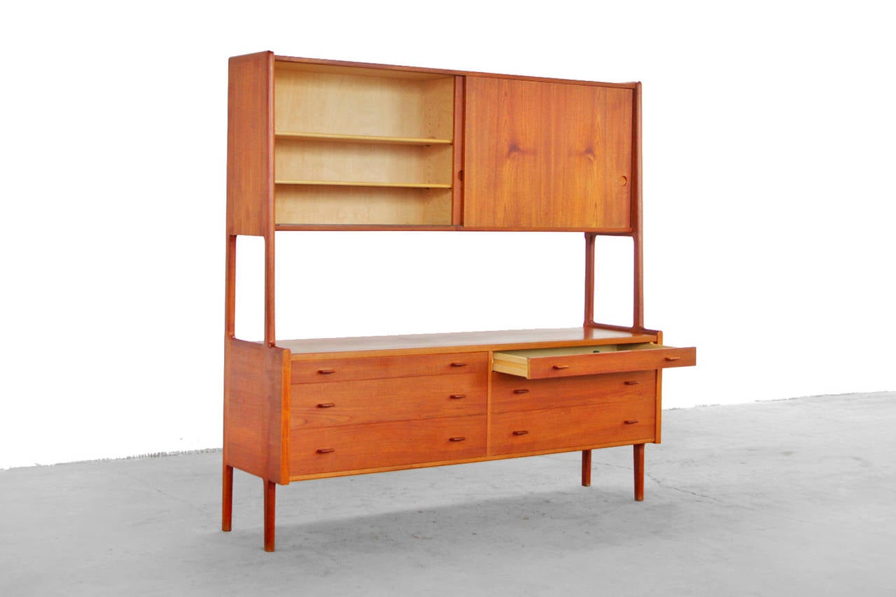 Hans Wegner Teak Buffet Highboard Mid-Century Danish Modern Design 5