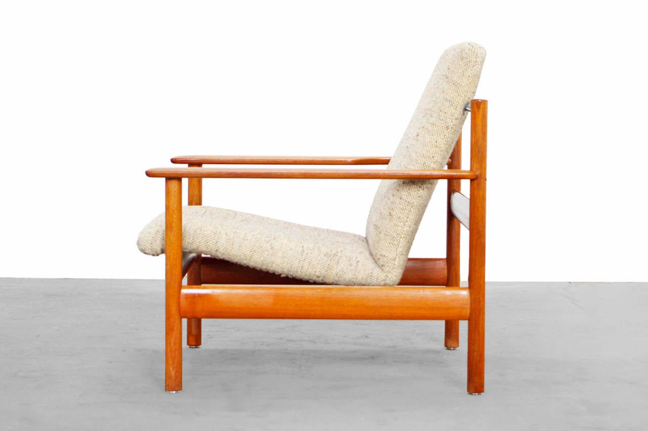 Sven Ivar Dysthe Teak & Fabric Easy Chair In Excellent Condition In Berlin, DE