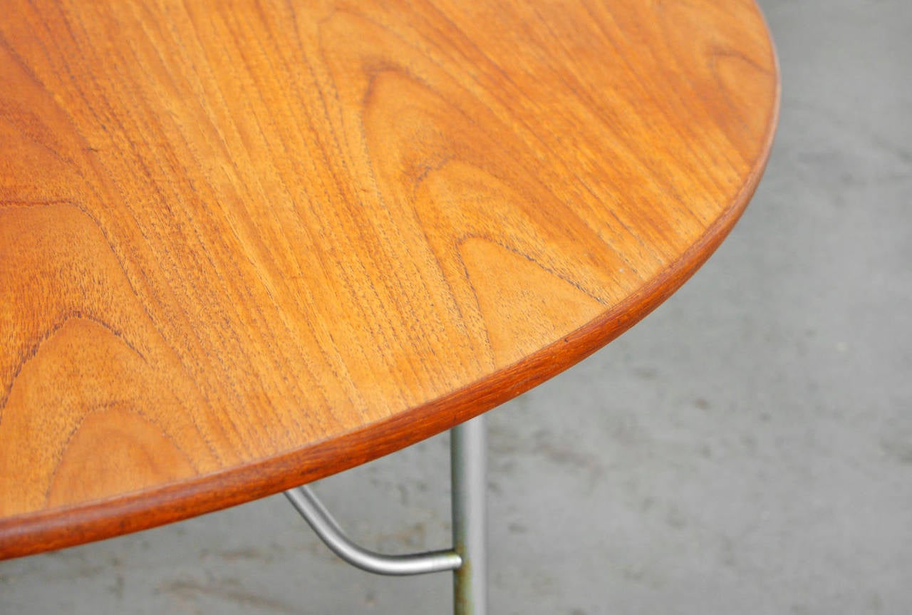 Mid-Century Modern Børge Mogensen Teak & Stainless Steel Round Dining Table For Sale