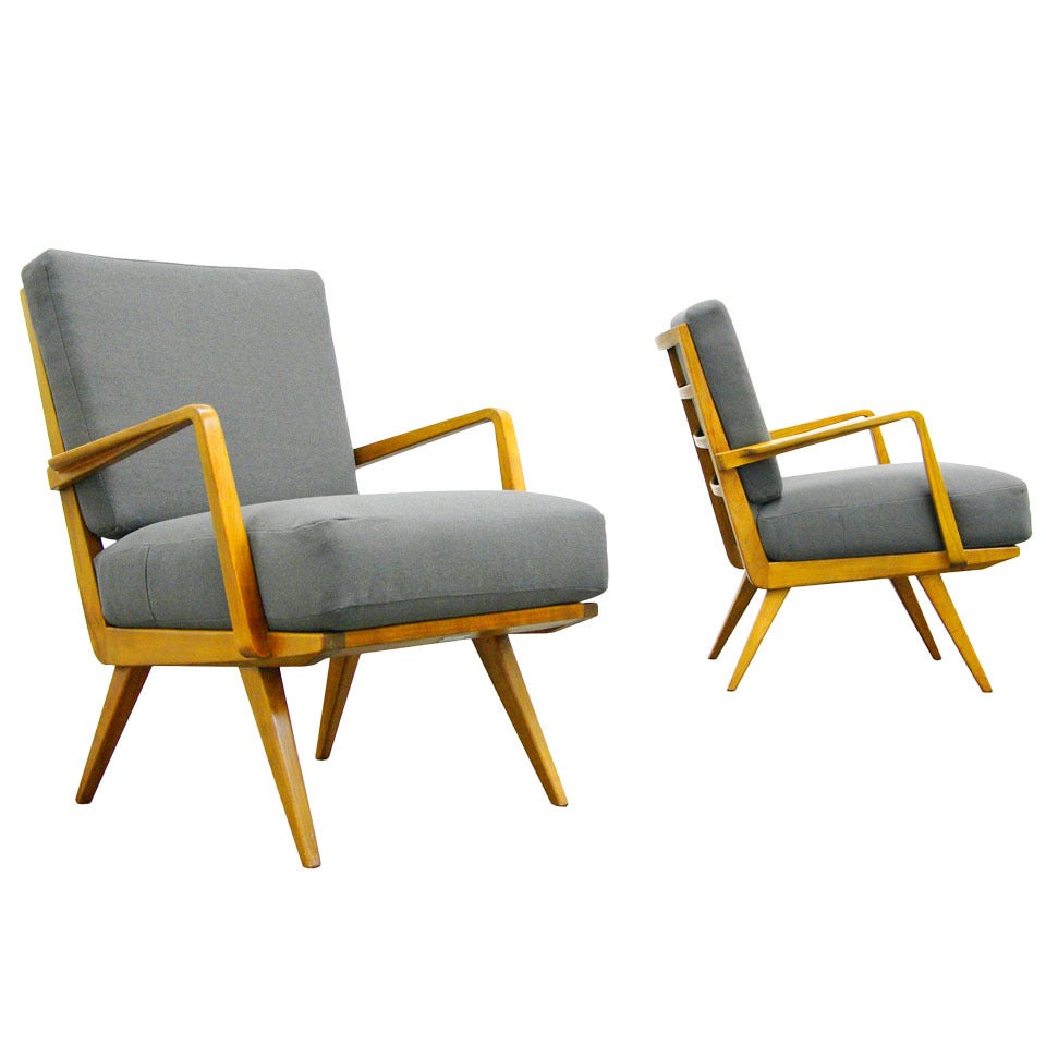 Two Easy Chairs by Wilhelm Knoll, Mid-Century Modern Design, Antimott, 1950s
