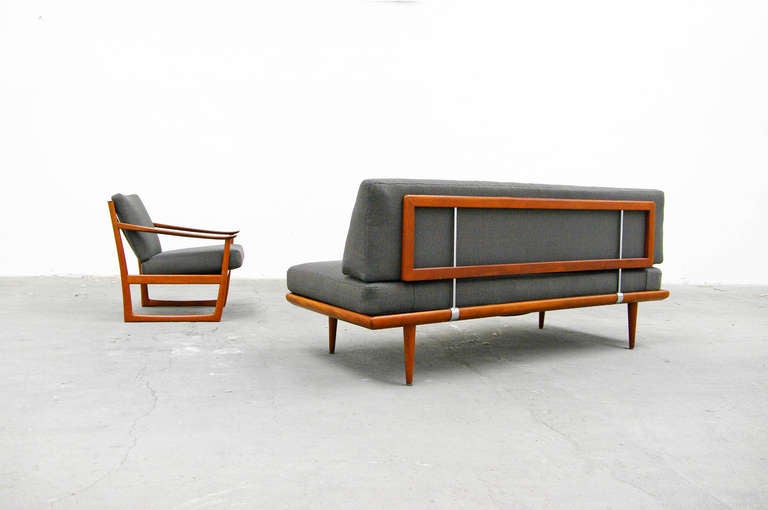 Daybed Sofa by Peter Hvidt & O. M. Nielsen, Teak, 1960s Danish Modern, France & Son 5