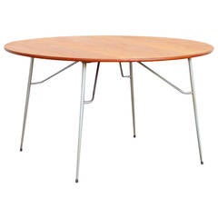 Børge Mogensen Teak & Stainless Steel Round Dining Table