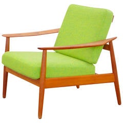 Bright Green Teak Easy Chair by Arne Vodder for Cado Mod 164 Danish 60s