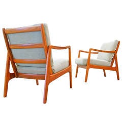 Pair Easy Chairs By Ole Wanscher France & Son Teak