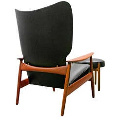 Lounge chair & Ottoman by K. Rasmussen No. 3001 Clipperstol Teak danish