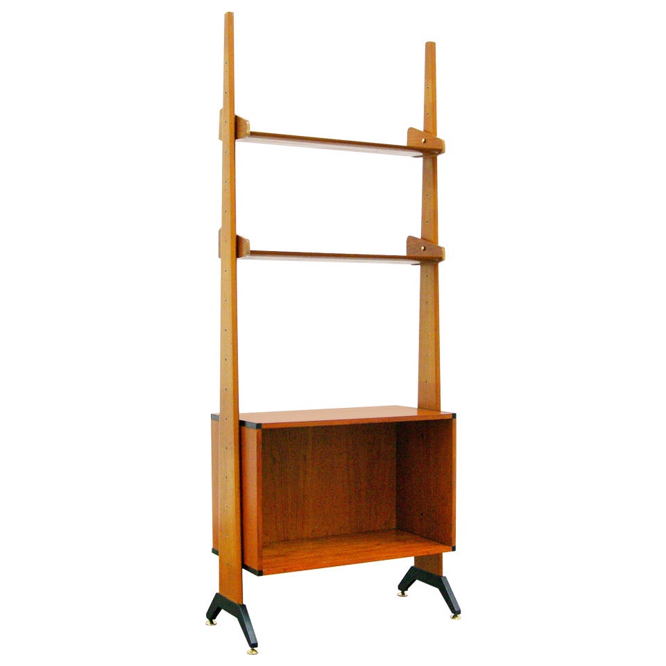 Mid-Century Modern Design Teak Shelving System Attributed to Ico Parisi