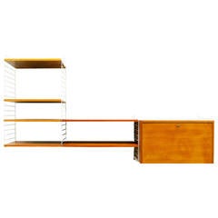 Mid-Century Modern Wall Unit by Nisse Strinning String Teak Shelving System