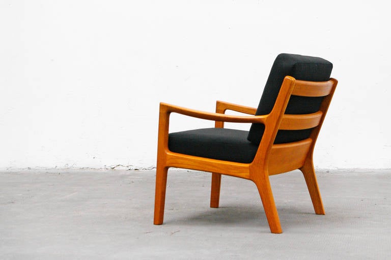Easy Chair von Ole Wanscher für Peter Jeppesen, „Senator“, Teakholz (Dänisch)