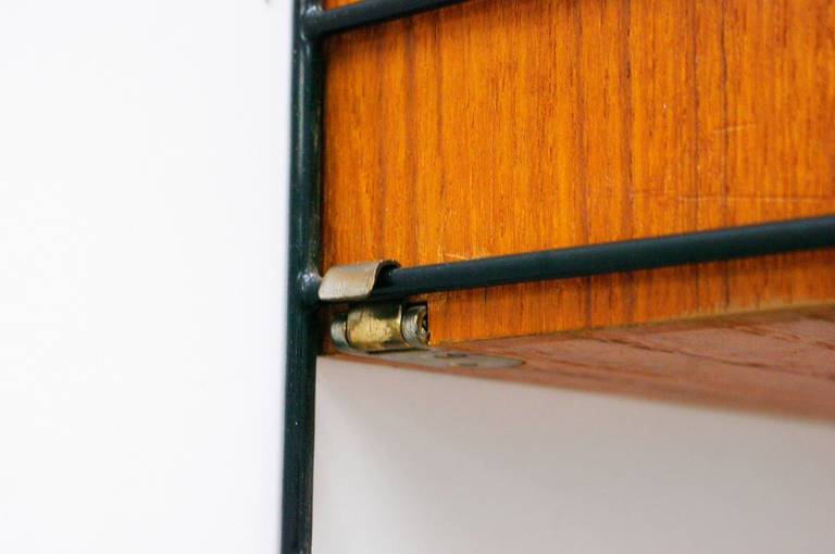 teak wall shelf system