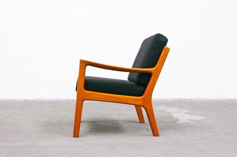 Easy Chair von Ole Wanscher für Peter Jeppesen, „Senator“, Teakholz (Mitte des 20. Jahrhunderts)