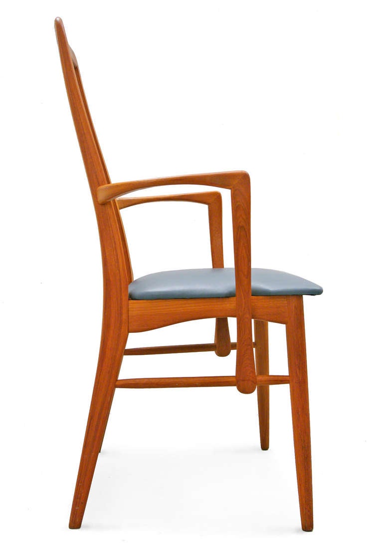Mid-Century Modern Set of 8 Dining Chairs by Niels Koefoed for Hornslet Denmark EVA