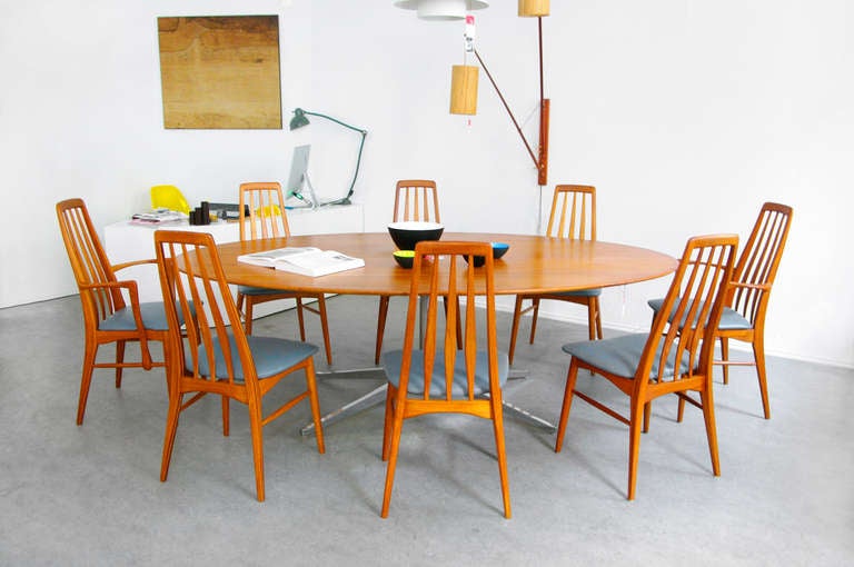 Danish Set of 8 Dining Chairs by Niels Koefoed for Hornslet Denmark EVA