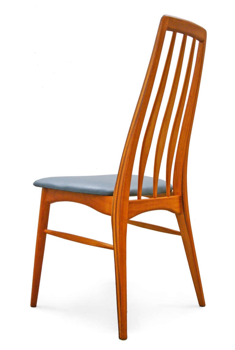 Mid-20th Century Set of 8 Dining Chairs by Niels Koefoed for Hornslet Denmark EVA