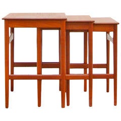 Nesting Tables by Hans Wegner for Andreas Tuck, AT40, Danish Modern Design, Teak