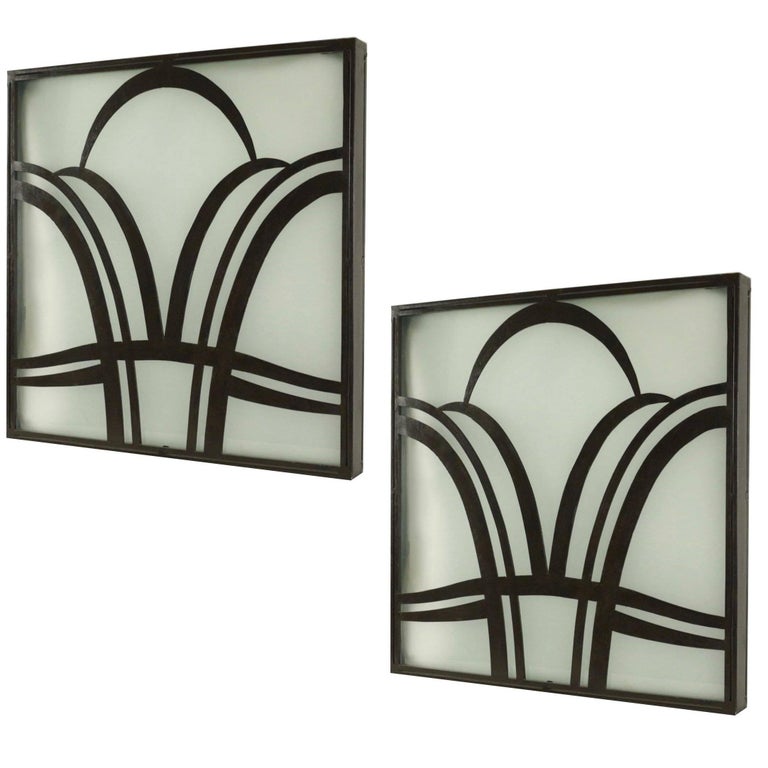 Pair Of Large Art Deco Wall Lights France 1930 Pair Of Large Art Deco Wall Lights France 1930