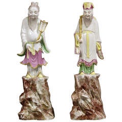Pair of Chinese Figures -  Zhong Li-Quan and Han Xiang-Zi