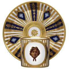 Cup and Saucer with Medaillon of a Female Head