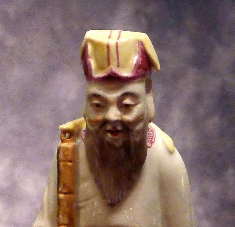 18th Century and Earlier Pair of Chinese Figures -  Zhong Li-Quan and Han Xiang-Zi For Sale