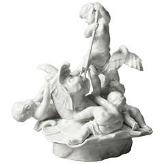 Porcelain Centerpiece - Group with Putti around a Dolphin