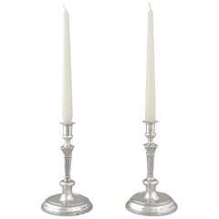 A Pair of Viennese Silver Candlesticks