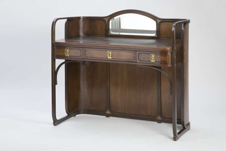 Innovative Viennese writing desk, bentwood, designed by Koloman Moser. The desk was presented by the manufacturer J. & J. Kohn at the first International Exposition of Modern Decorative Arts in Turin 1902 and is well documented in literature and can