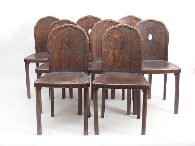 20th Century Rare Set of 8 Josef Hoffmann - Chairs, J. & J. Kohn Vienna