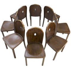 Rare Set of 8 Josef Hoffmann - Chairs, J. & J. Kohn Vienna