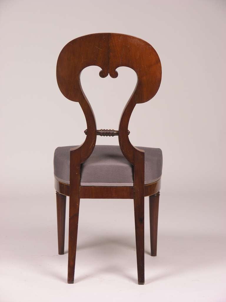 Mahogany Pair of Viennese Biedermeier Chairs For Sale