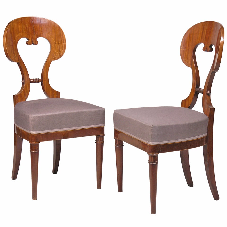 Pair of Viennese Biedermeier Chairs For Sale