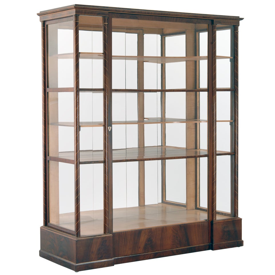 Viennese Biedermeier Glass Cabinet For Sale