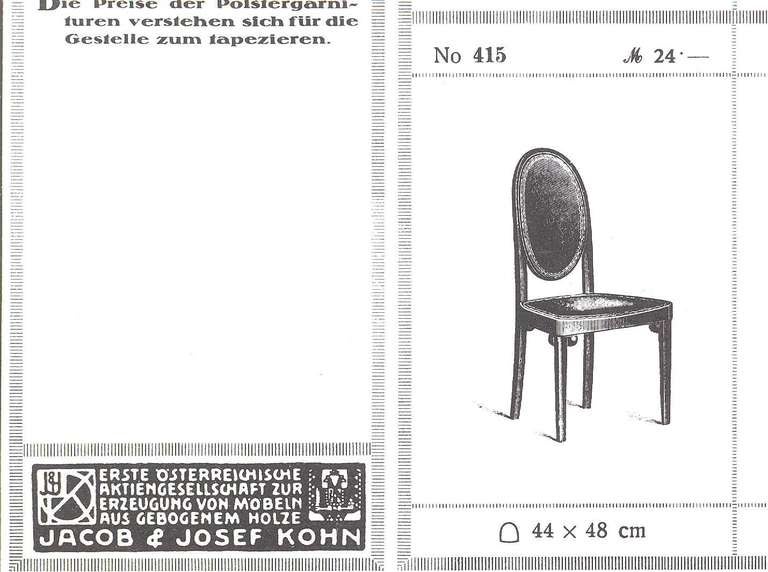 Austrian Pair of original Bentwood Chairs No. 415 by Gustav Siegel