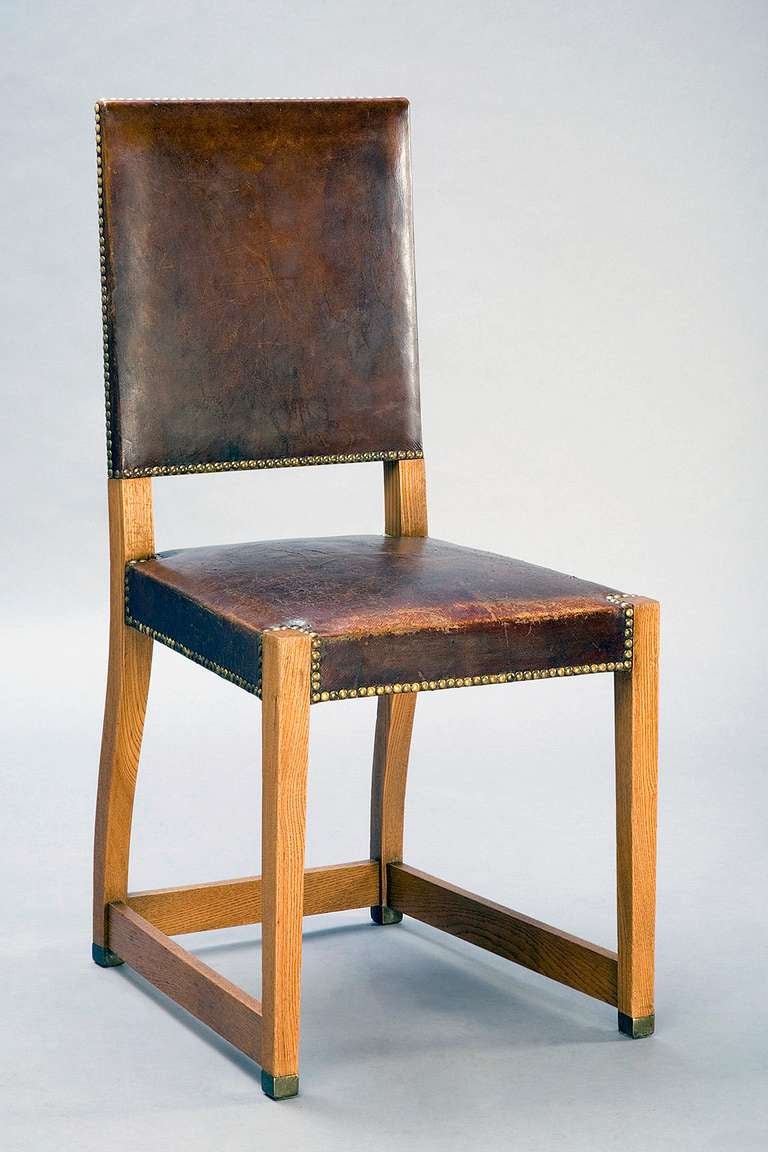 Karl Witzmann (1883-1952) was a student of Josef Hoffmann. He designed these chairs for a dining room in 1901 for a villa near Vienna, that is well documented in contemporary literature. Not only date and designer, but also the carpenter are known