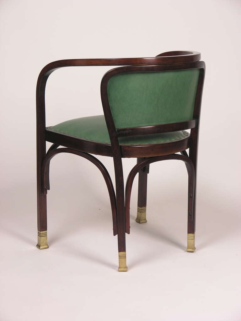 Art Nouveau Pair of classic bentwood Armchair No. 715/F from Vienna c. 1900 For Sale