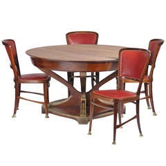 Viennese Dining Table with 8 Chairs by Portois & Fix