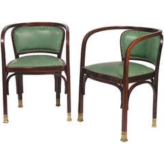 Pair of classic bentwood Armchair No. 715/F from Vienna c. 1900